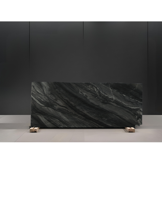 BLACK RAJ REMNANT - QUARTZITE/ LEATHERED/ 3CM