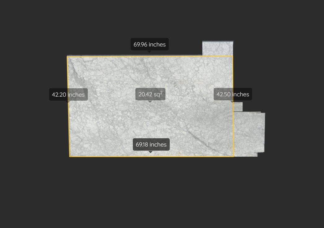 BIANCO CARRARA REMNANT /MARBLE /HONED & POLISHED/ 3CM