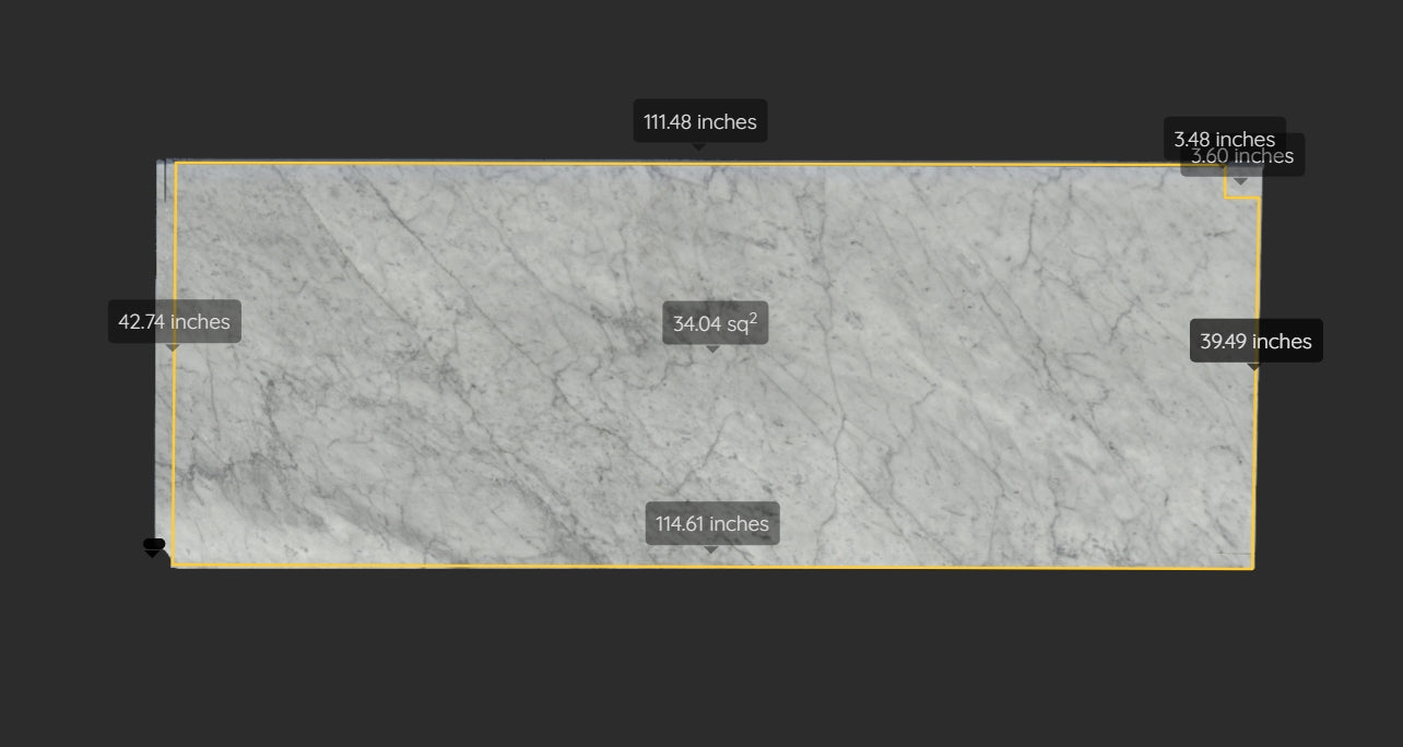 BIANCO CARRARA REMNANT /MARBLE /HONED/ 3CM